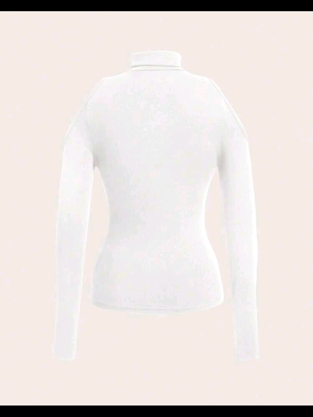 SHEIN White Cold-Shoulder Mock Neck Long Sleeve Top - Picture 4 of 9